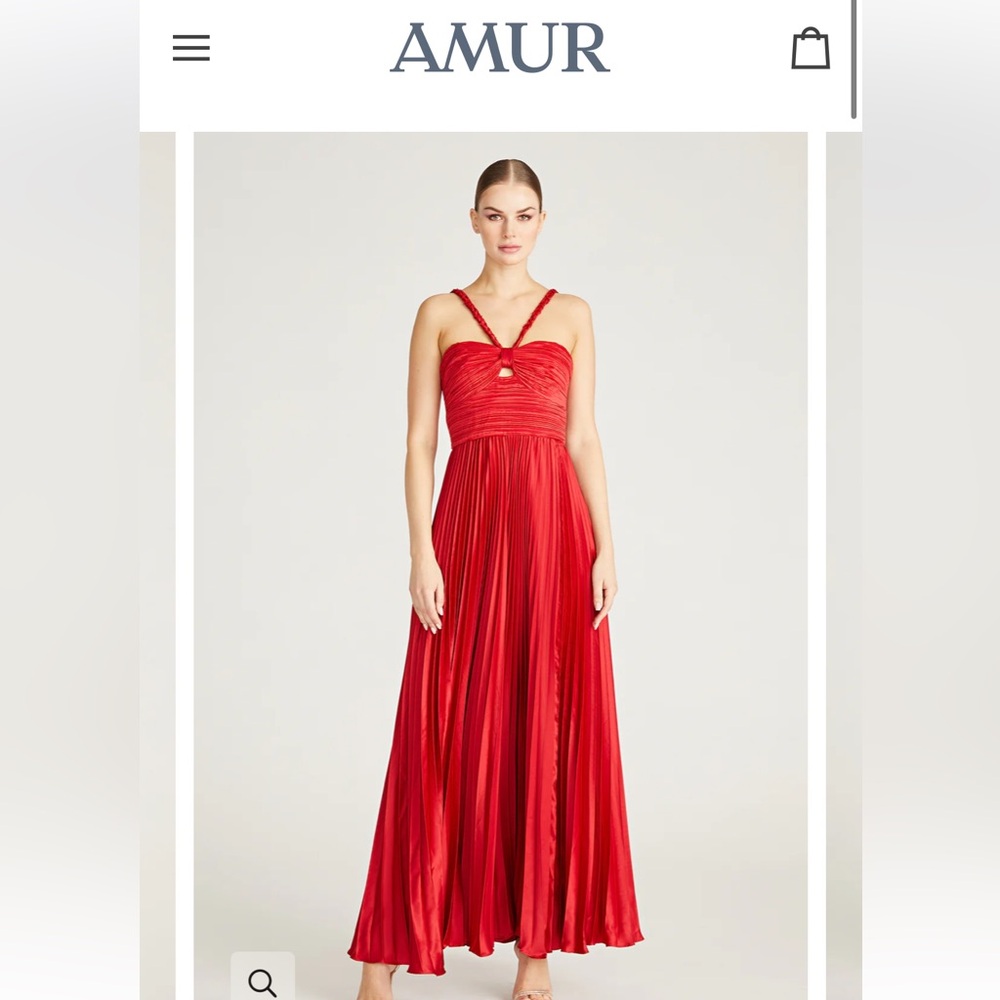 AMUR Idra Braided Strap Gown